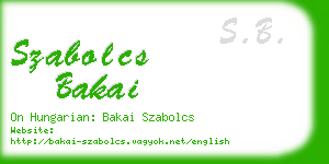 szabolcs bakai business card